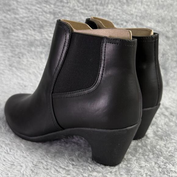Easy Spirit Caelan Zipper Faux Leather Booties Black Ankle Boots Women's 6.5 M - Picture 10 of 11